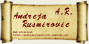 Andreja Rusmirović vizit kartica